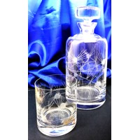LsG-Crystal Whisky set ručně broušené dekor Bodlák dárkové balení satén LA-250...