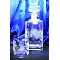 LsG-Crystal Whisky set ručně broušené dekor Šípek dárkové balení satén LA-3504...